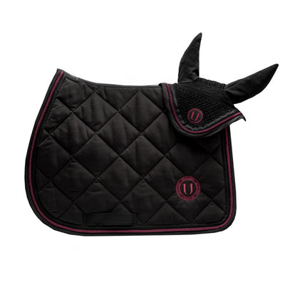 U Black Back to Black Jumping Saddle Pad Set Burgundy