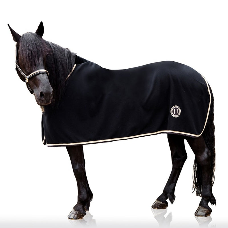 U Black Gold Fleece Rug