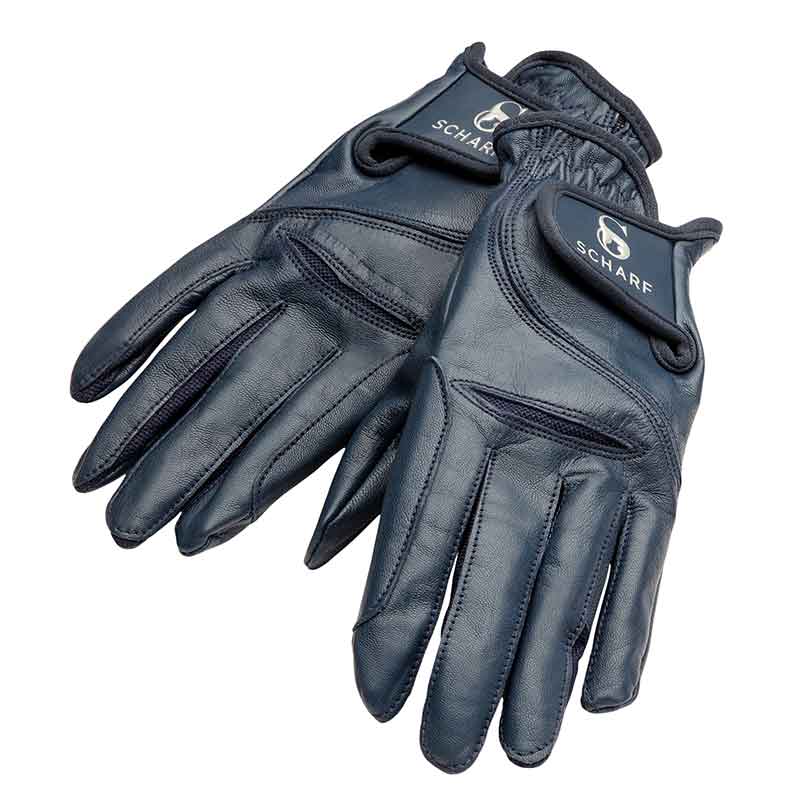 Scharf Leather Riding Glove - navy