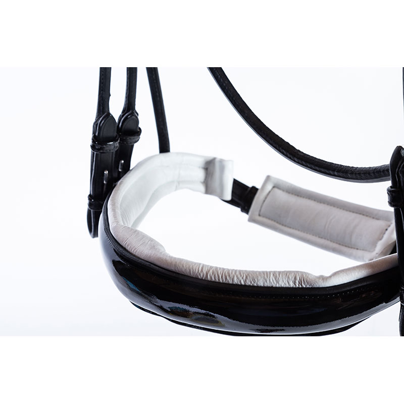 The Centre Line Oxford Anatomical Rolled Double Bridle - Black & White