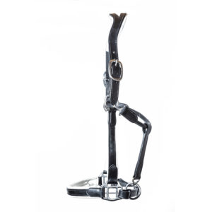 Luxe of London Anatomical Leather Halter - White/Black